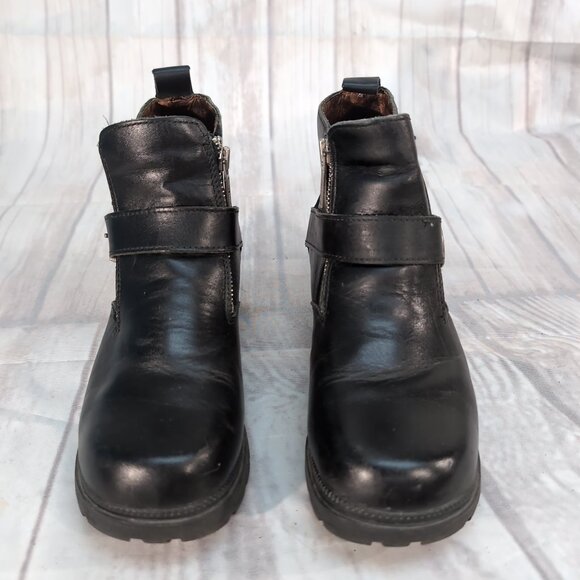 Harley-Davidson 86000 Black Leather Zip Strap Motorcycle Boots – Women’s 7 - Picture 1 of 9